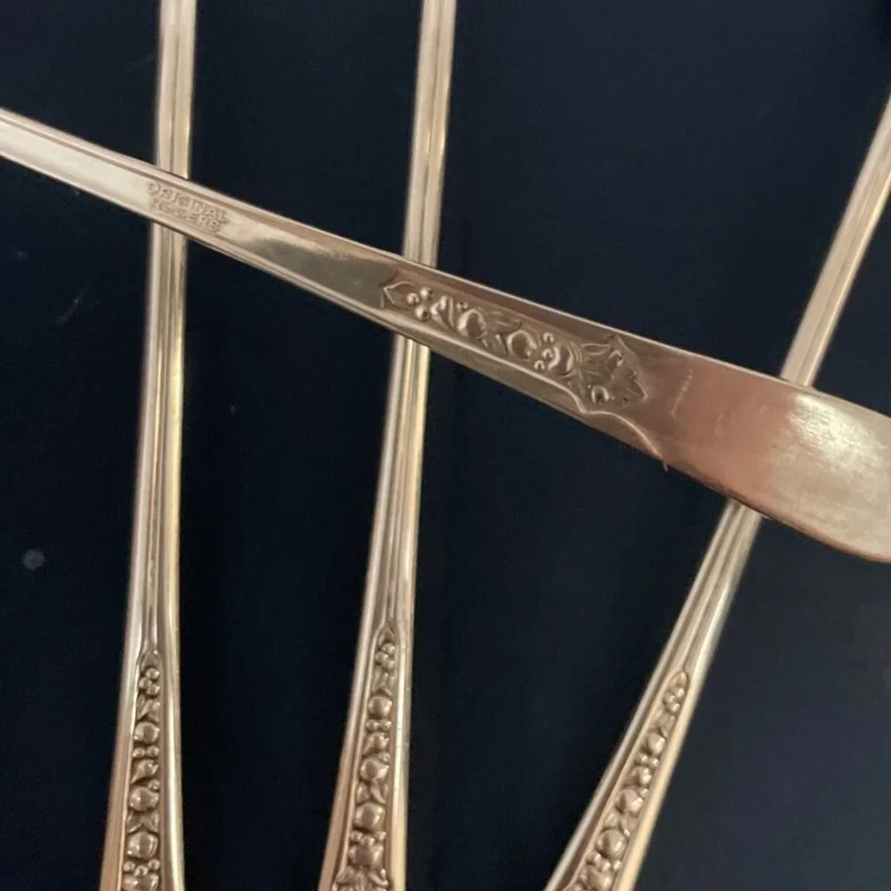 Wm Rogers Original Rogers Iced Tea Spoons Priscilla Lady Ann Pattern Silverplate